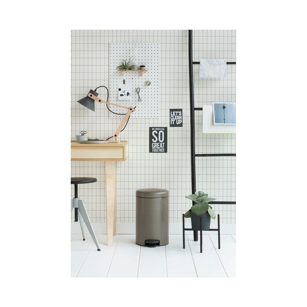 Smeđe-siva kanta za smeće s pedalom Brabantia Newicon, 12 l-image-1