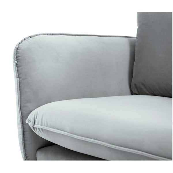 Svijetlosiva baršunasta sofa Cosmopolitan Design Vienna, 200 cm-image-4
