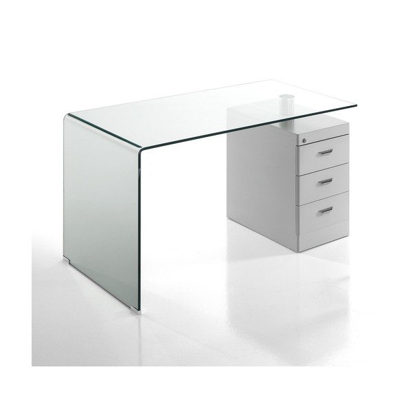 Radni stol sa staklenom pločom stola 65x125 cm Bow – Tomasucci-image-3