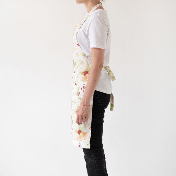Božićna lanena pregača Linen Tales Daily Apron Merry, 80 x 55 cm-image-1