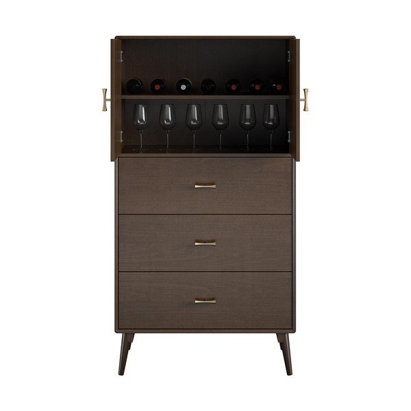 Visoka komoda u dekoru oraha 81x152 cm Brittany - Novogratz-image-4