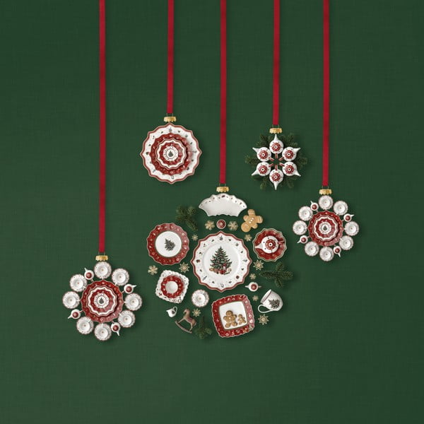 Bijelo-crveni porculanski božićni tanjur Toy's Delight Villeroy & Boch, Ø 33 cm-image-3