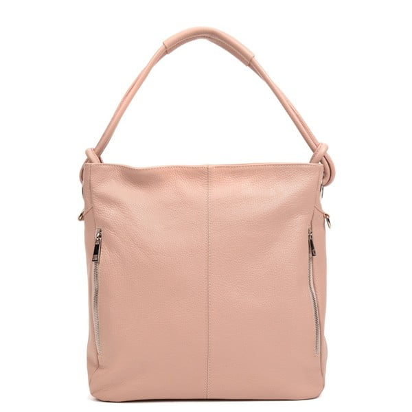 Ružičasta kožna torbica Anna Luchini Smiela