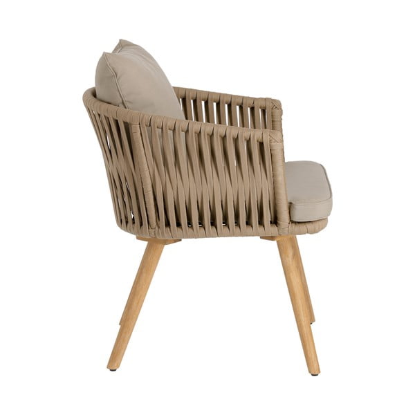 Vrtna stolica od bagremovog drveta s bež presvlakom Kave Home Hemilce-image-2