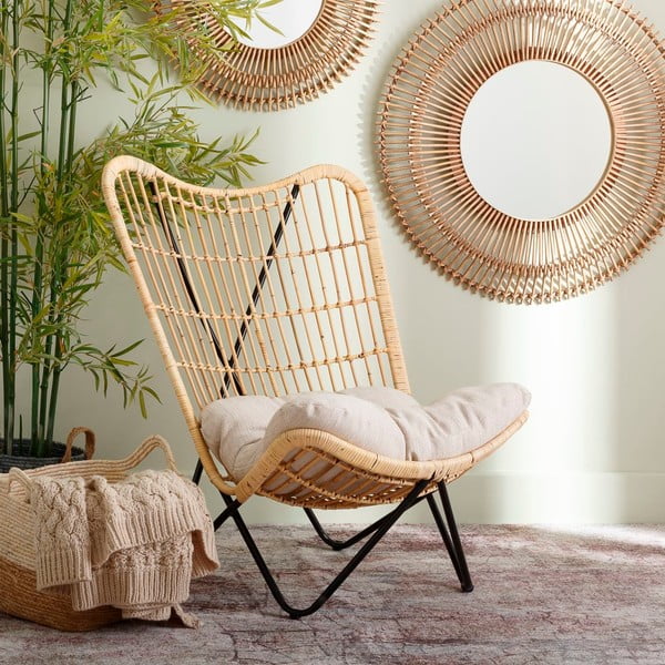 Pletena fotelja u prirodnoj boji – Ixia-image-1