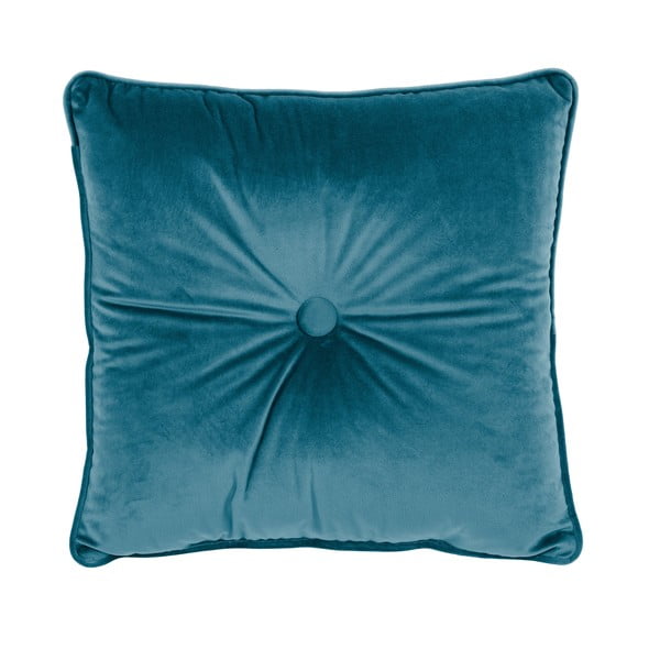 Plavi jastuk Tiseco Home Studio Velvet Button, 45 x 45 cm