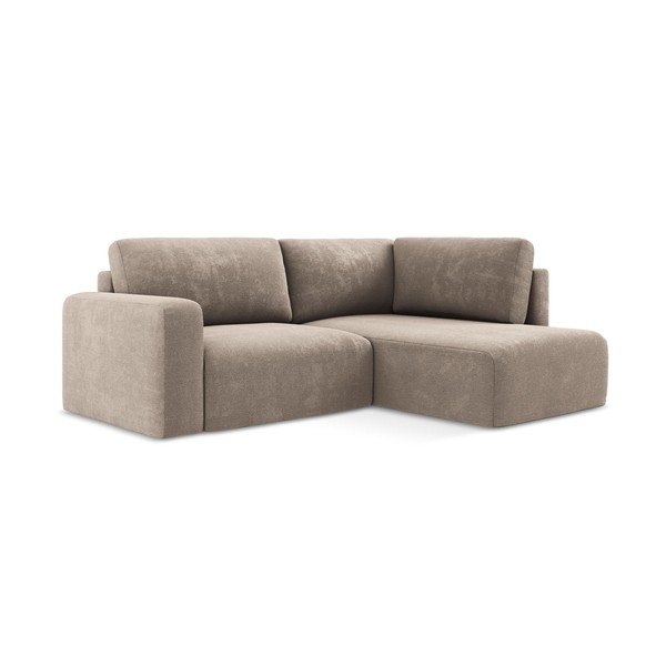 Bež sklopiva/s prostorom za odlaganje kutna garnitura od šenila (s desnim kutom/u obliku slova L) Kona – Makamii-image-2