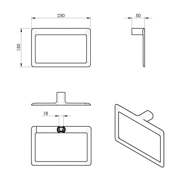 Metalni zidni držač za ručnike u zlatnoj boji Gedy Pirenei – Sapho-image-1