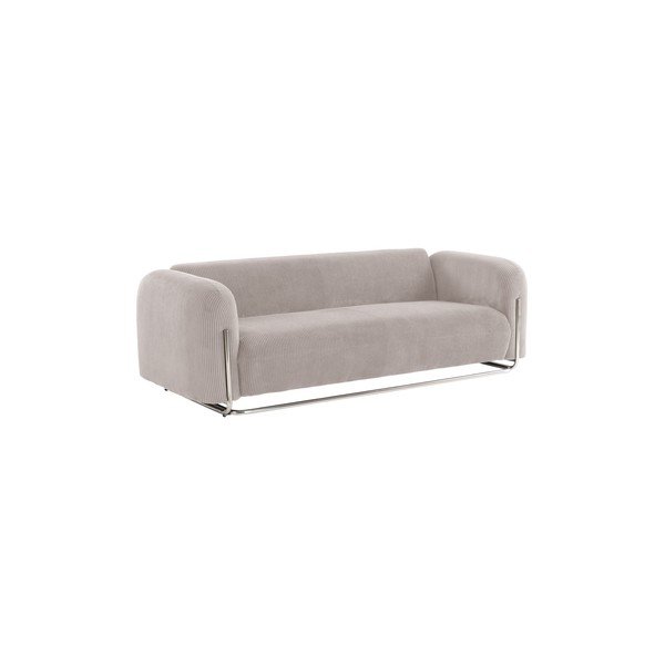Sivo-bež sofa od samta 234 cm Everman – Jotex