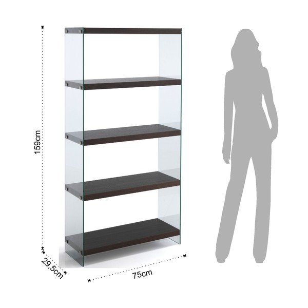 Tamnosmeđa polica za knjige Tomasucci Nancy, visina 159 cm-image-3