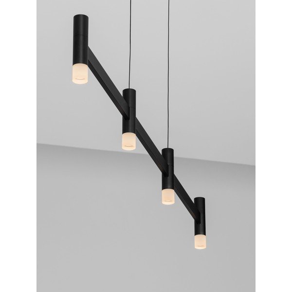 Mat crna LED viseća svjetiljka aluminijska s mogućnosti zatamnjivanja sa sjenilom od akrilnog stakla Poetic – Nova Luce-image-4
