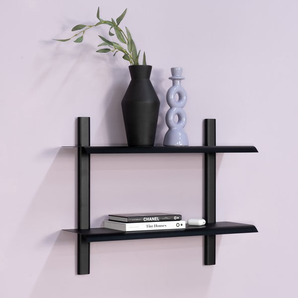 Crna metalna polica s više razina 60 cm Hola – Spinder Design-image-1