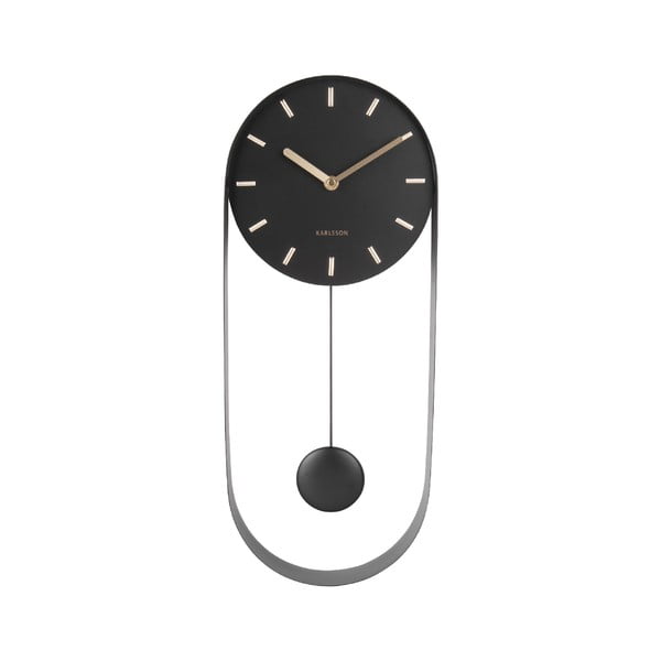 Crni zidni sat s klatnom Karlsson Charm-image-1