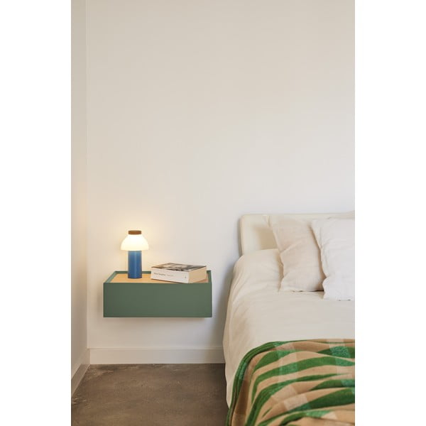 Zeleni viseći noćni ormarić s pločom stola u dekoru hrasta Arista – Teulat-image-1