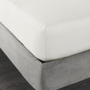Plahta s gumom od pamučnog satena boje slonovače 90x190 cm Cotton Sateen – Bianca