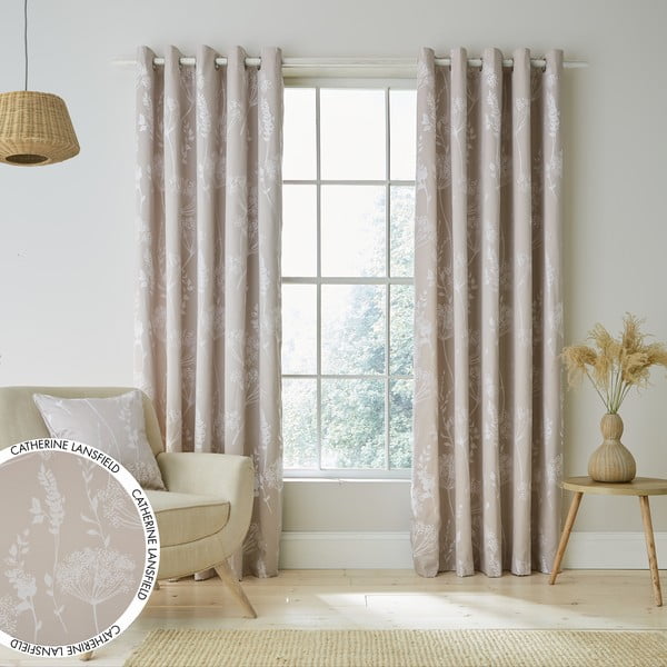 Bež zavjese u setu od 2 kom 229x168 cm Meadowsweet Floral - Catherine Lansfield-image-3