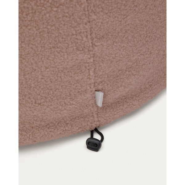 Svijetlo ružičasti tabure od bouclé tkanine Kaeli – Kave Home-image-3