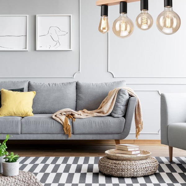 Stropno svjetlo crne-prirodne boje - LAMKUR-image-2