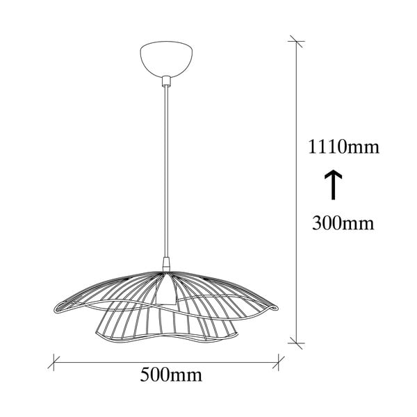 Crna viseća svjetiljka s metalnim sjenilom ø 50 cm Farac – Opviq lights-image-3