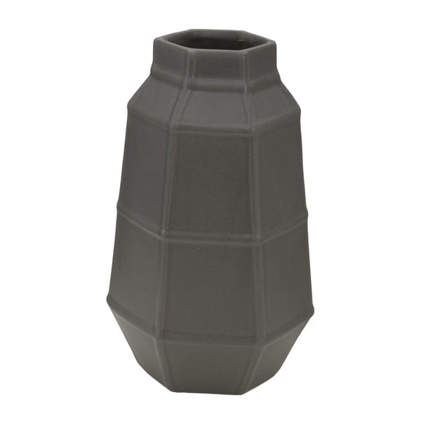 Tamno siva porculanska vaza Mauro Ferretti Lumiere, visina 25 cm