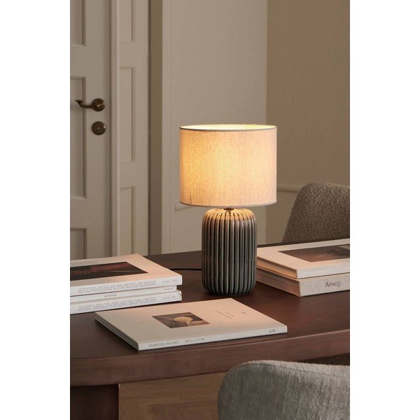 Siva/bež tekstilna stolna lampa (visina 36 cm) Mizu – Ellos Home-image-1