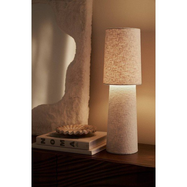 Bijela stolna lampa od boucle tkanine (visina 58 cm) Philo – Ellos Home-image-1