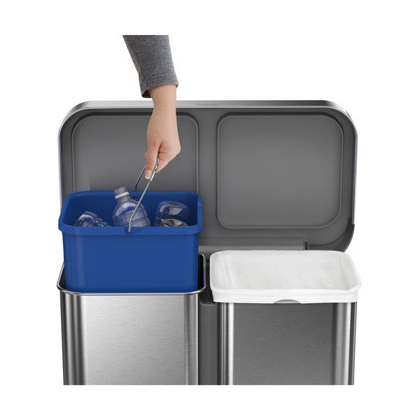 Željezna kanta za smeće 34+24 l za odvojeni otpad/s pedalom u srebrnoj boji – simplehuman-image-2