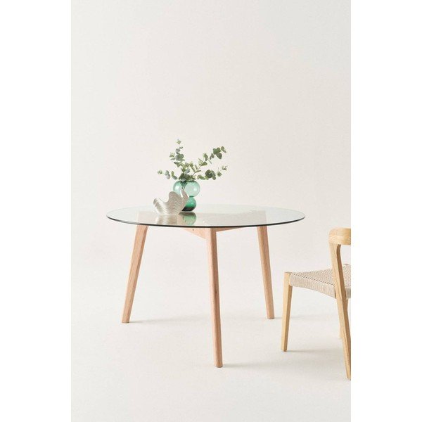 Okrugao blagovaonski stol od punog hrasta ø 120 cm Malevik – Jotex-image-1