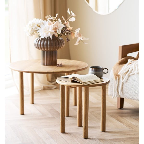 Okrugao pomoćni stol od punog hrasta ø 40 cm Jena – House Nordic-image-2