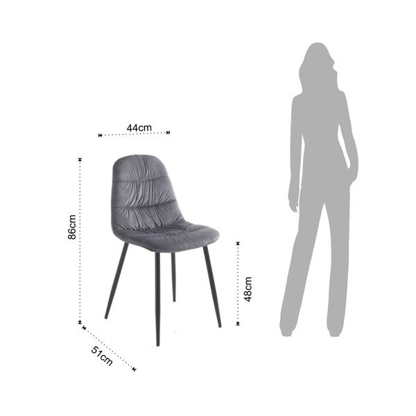 Set od 4 sive blagovaonske stolice Tomasucci Fluffy-image-1