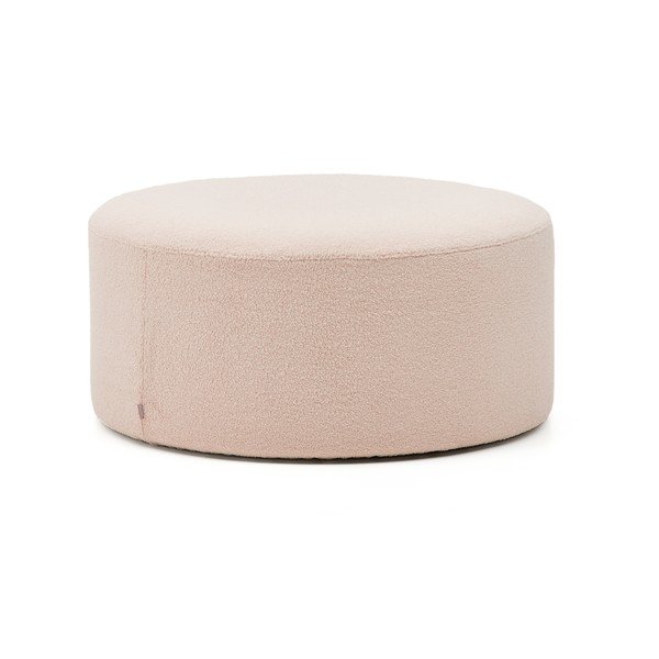 Svijetlo ružičasti tabure od bouclé tkanine Kaeli – Kave Home