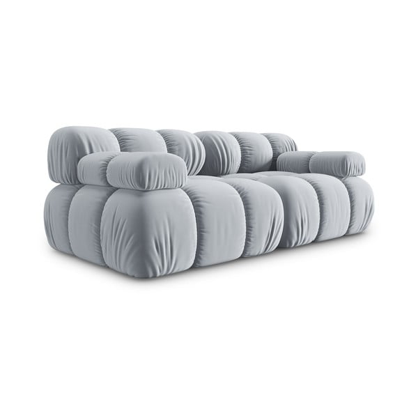 Svijetlo plava baršunasta sofa 188 cm Bellis – Micadoni Home-image-3
