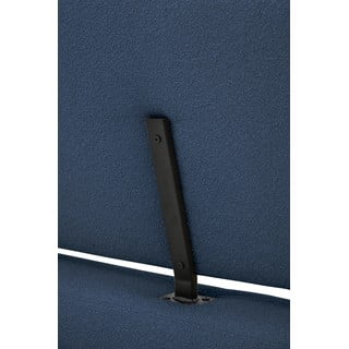 Tamno plavi tapecirani bračni krevet s podnicom 140x200 cm Odette – Scandic