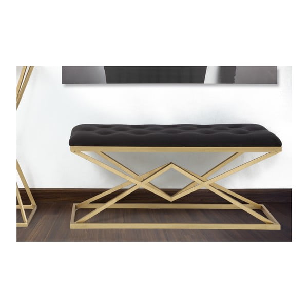 Klupa u crno-zlatnoj piramidi Mauro Ferretti, 100 x 40 cm-image-2