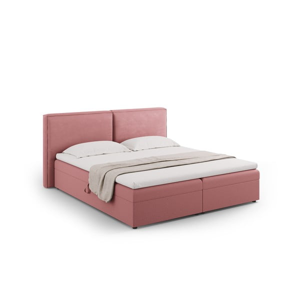 Ružičasti boxspring krevet s prostorom za odlaganje 140x200 cm Arendal – Cosmopolitan Design-image-2
