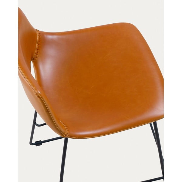 Konjak smeđa barska stolica od umjetne kože (visine sjedala 65 cm) Zahara – Kave Home-image-4