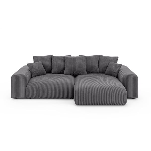 Siva sklopiva/s prostorom za odlaganje kutna garnitura od samta (promjenjiva) Luma – Ropez