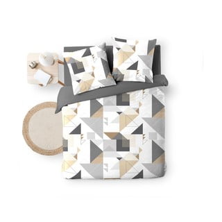 Bijela/siva posteljina za bračni krevet/za produženi krevet od mikrovlakana 240x220 cm Trigone – douceur d'intérieur