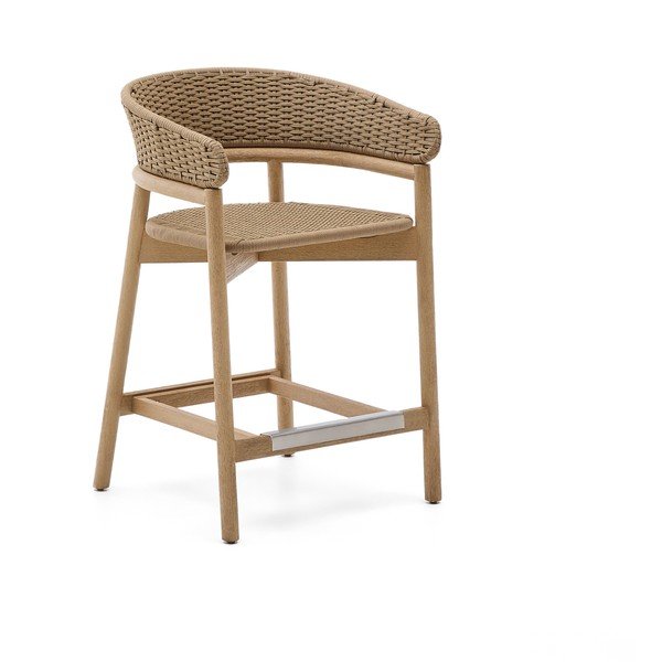 Vrtna barska stolica od masivnog drveta u prirodnoj boji Arinella – Kave Home