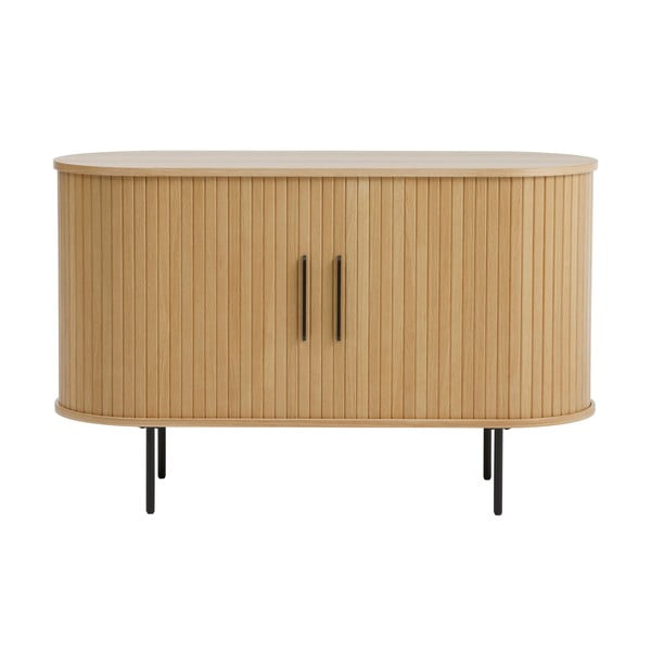 Komoda u dekoru hrasta s kliznim vratima u prirodnoj boji 120x76x45 cm Nola – Unique Furniture