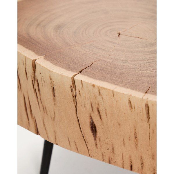 Okrugao stolić za kavu s pločom stola od bagrema u prirodnoj boji 49x47 cm Tanive – Kave Home-image-4