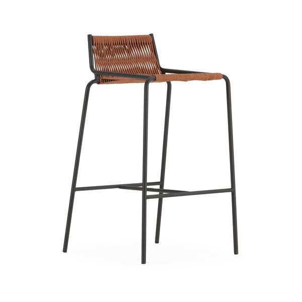 Metalna barska stolica boja terakote (visine sjedala 65 cm) Emily – Marckeric