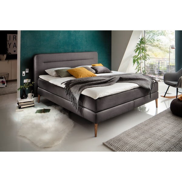 Antracitno sivi boxspring krevet 180x200 cm Massello – Meise Möbel-image-1