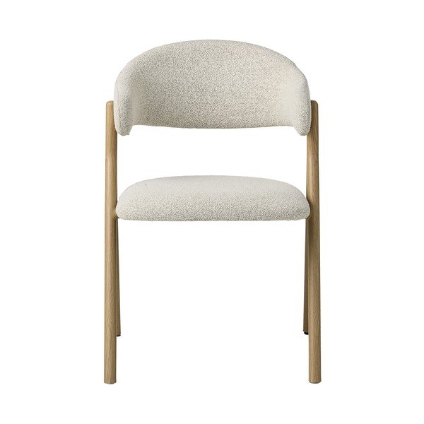 Krem/u prirodnoj boji podstavljena blagovaonska stolica s naslonima za ruke Frances – Unique Furniture-image-3
