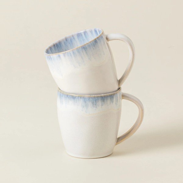 Bijela/svijetlo plava šalica od kamenine 440 ml Brisa – Costa Nova-image-2