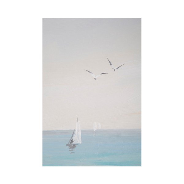 Ručno oslikana slika u okviru od borovine Mauro Ferretti Kolut za spašavanje za plažu, 30 x 90 cm-image-4