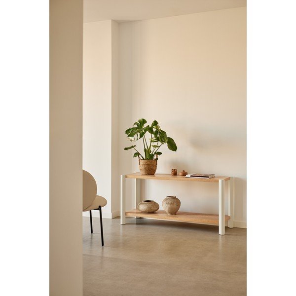 Krem/u svijetloj prirodnoj boji regal u dekoru hrasta 126x59x43 cm Bona – Teulat-image-1