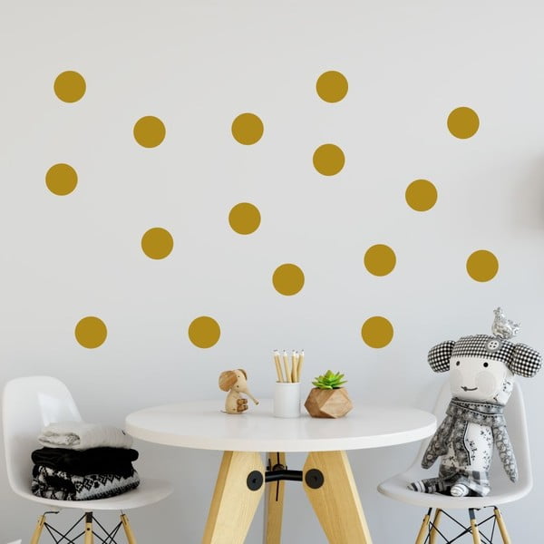 Set žutih zidnih naljepnica North Carolina Scandinavian Home Decors Dot