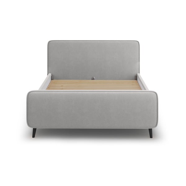 Svijetlo sivi tapecirani bračni krevet s podnicom 180x200 cm Kaia - Micadoni Home-image-2