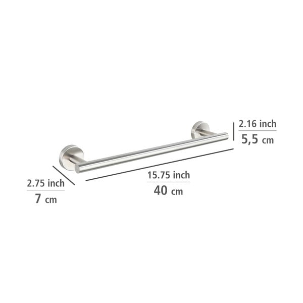 Zidni držač za ručnike od nehrđajućeg čelika u mat srebrnoj boji Bosio – Wenko-image-3